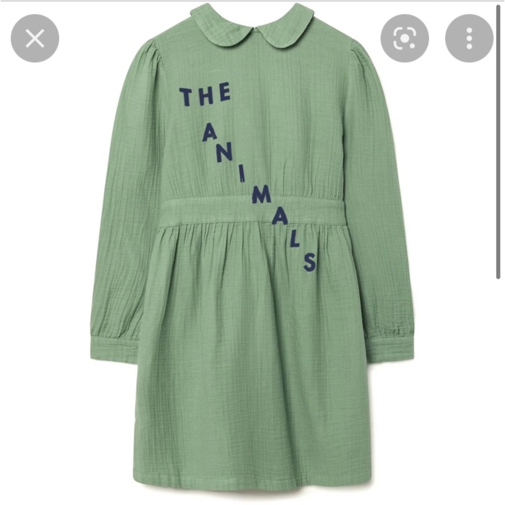 Peter pan collar muslin mint dress